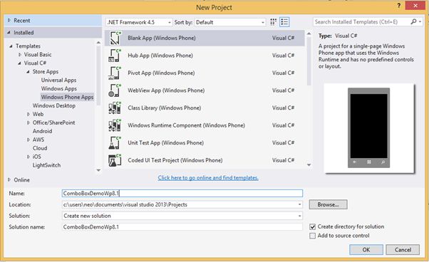 Creating Blank Windows Phone App